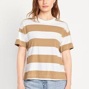 Old Navy Tan and White Striped Tee